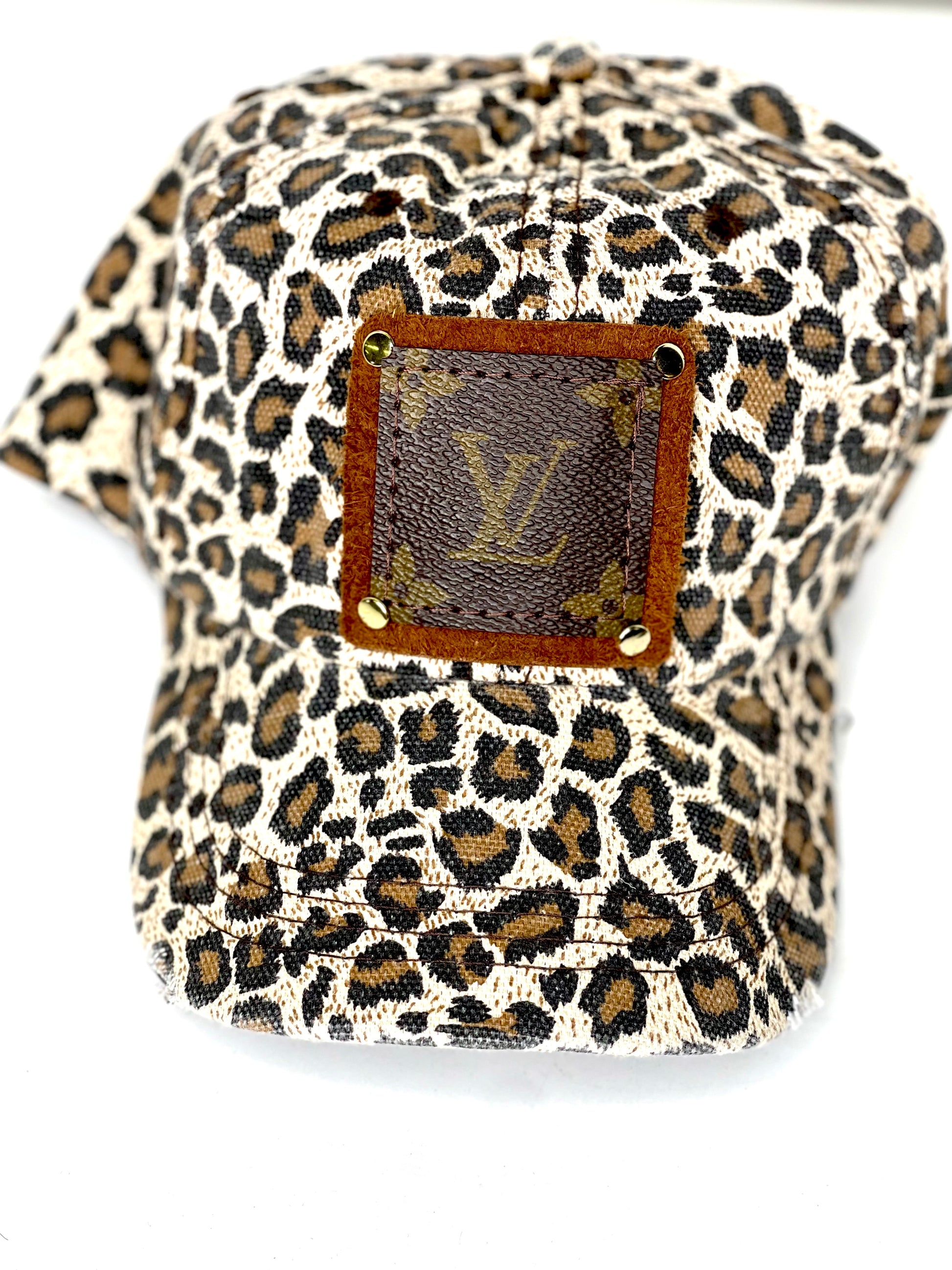 H3 - Leopard Brown Baseball Hat Brown/Gold - Patches Of Upcycling