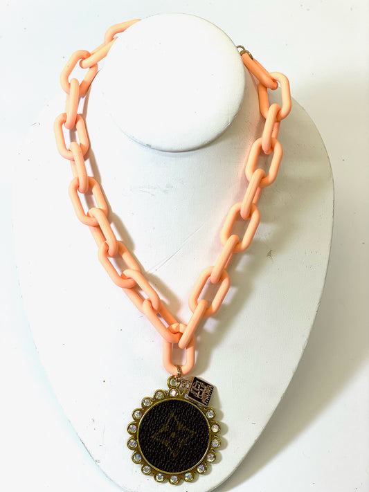 Chain necklace orange - Patches Of Upcycling