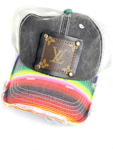 WW1 - Serape full Distressed Brim, Black/Antique - Patches Of Upcycling