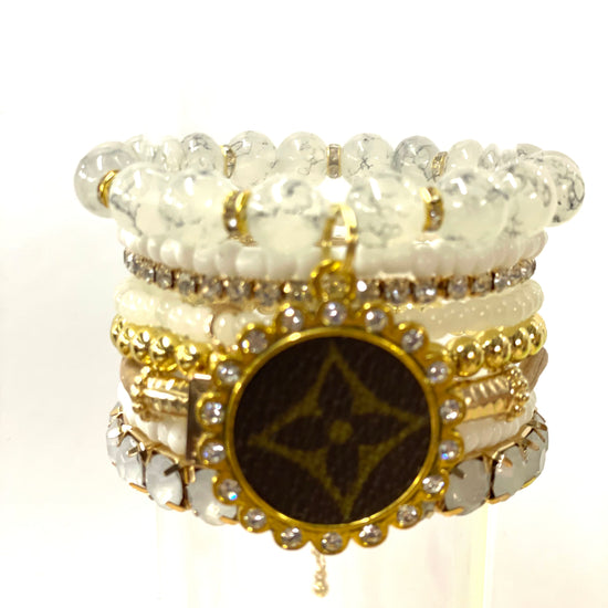 Winter - Stacked bracelet, Gold Clear - Patches Of Upcycling
