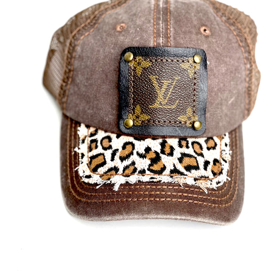M9 - Reese Brown Leopard Hat Black/Antique - Patches Of Upcycling
