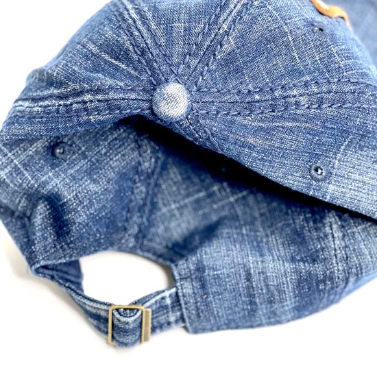 LL16 - Blue Jean Dad Hat Brown/Gold - Patches Of Upcycling