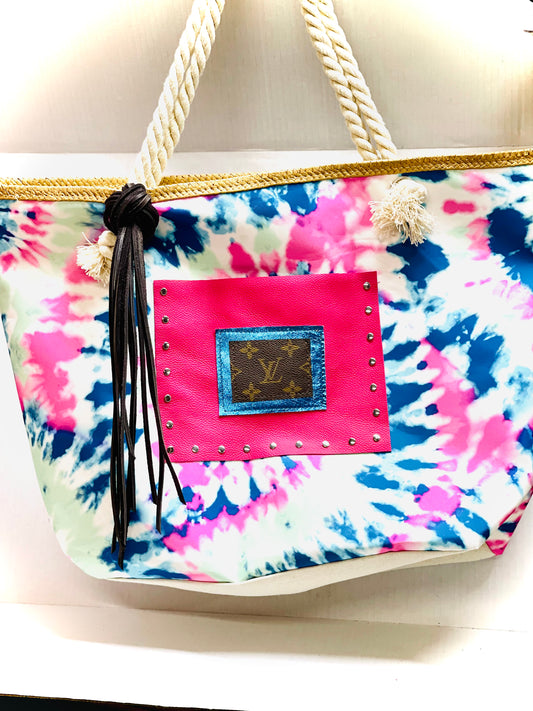 Beach tote in tie-dye - Patches Of Upcycling