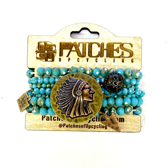 Stacked Indian turquoise bracelet - Patches Of Upcycling