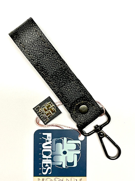 Mens Thick Keyfob Ebony with Black Swivel Clip - Patches Of Upcycling