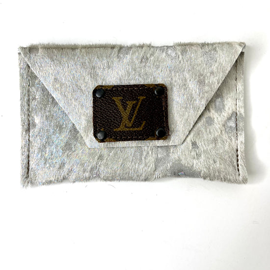 White Acid Silver HOH - Large Card Holder- Black - Patches Of Upcycling
