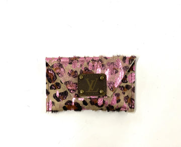 Pink acid Leopard HOH - Large Card Holder - Patches Of Upcycling