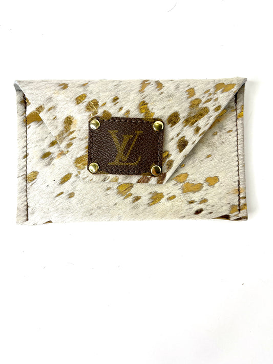 White Acid Gold HOH - Large Card Holder - Patches Of Upcycling