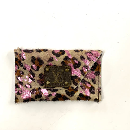 Pink acid Leopard HOH - Large Card Holder - Patches Of Upcycling