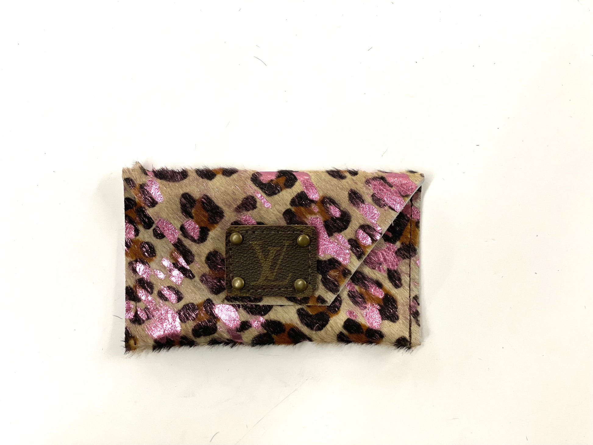Pink acid Leopard HOH - Large Card Holder - Patches Of Upcycling