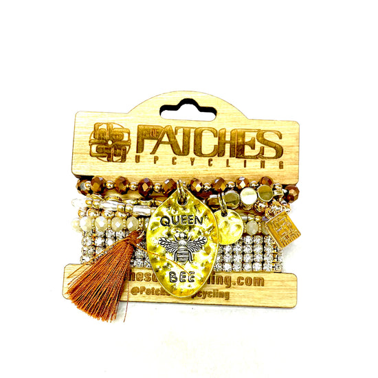 Queen Bee bracelet - Patches Of Upcycling