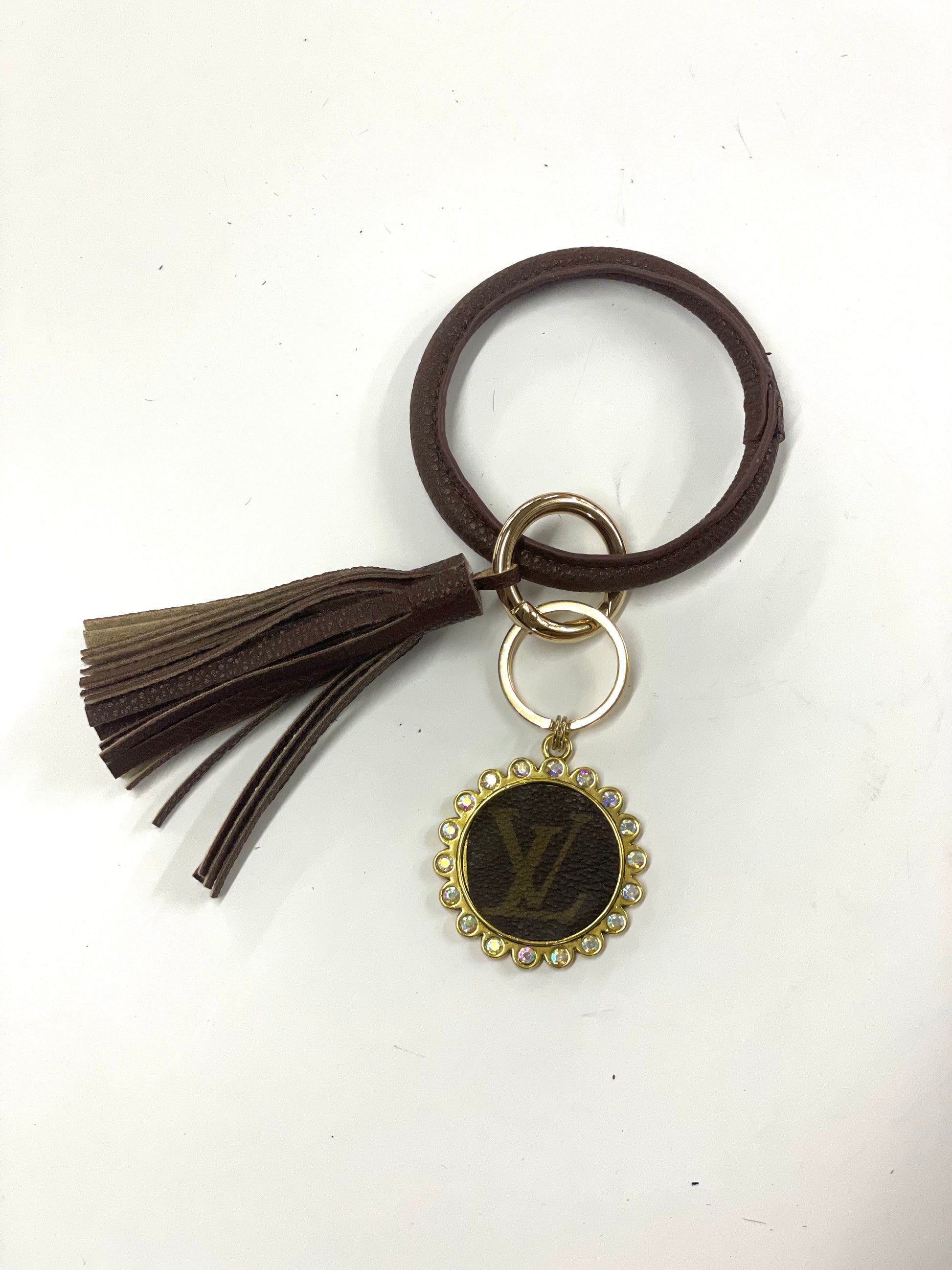 O Ring Keychain in brown - Patches Of Upcycling