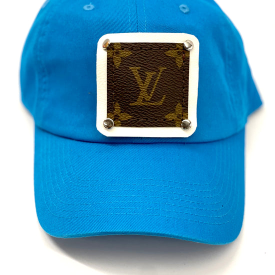 LL18 - Bright Blue Dad Hat White/Silver - Patches Of Upcycling