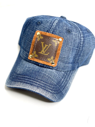 LL16 - Blue Jean Dad Hat Brown/Gold - Patches Of Upcycling