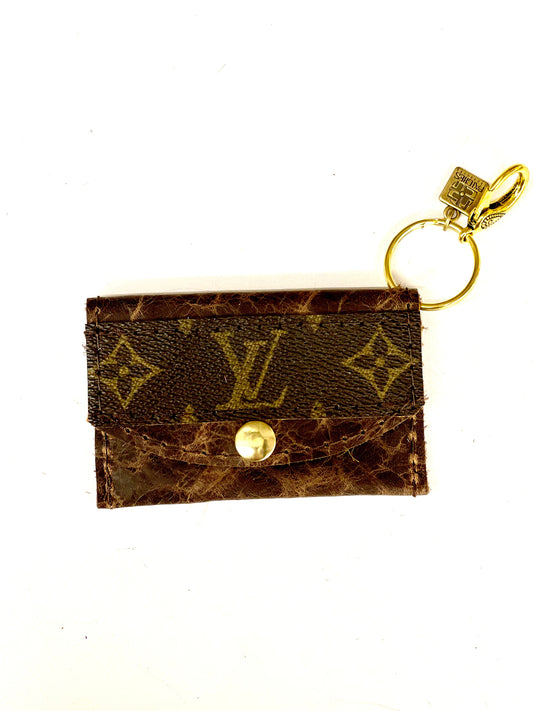 Cardholder with LV strip - Patches Of Upcycling Brown Handbag & Wallet Accessories Patches Of Upcycling