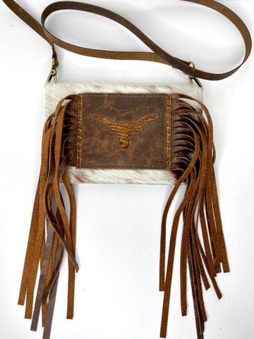 Small Crossbody patch longhorn Carmel HOH - Patches Of Upcycling