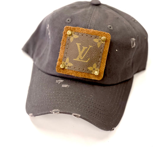 LL New hats - Charcoal Dad Hat, Brown/Antique - Patches Of Upcycling