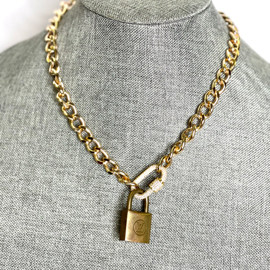 Lock & Chain necklace gold - Patches Of Upcycling