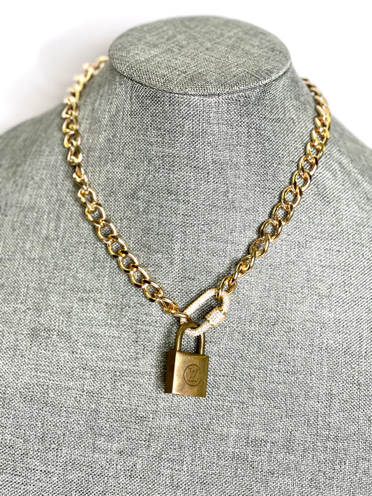 Lock & Chain necklace gold - Patches Of Upcycling