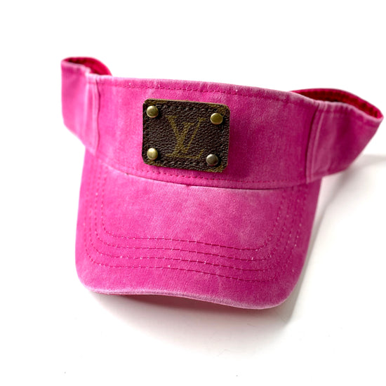 ZZ17 - Faded Bright Pink Visor Antique Hardware - Patches Of Upcycling