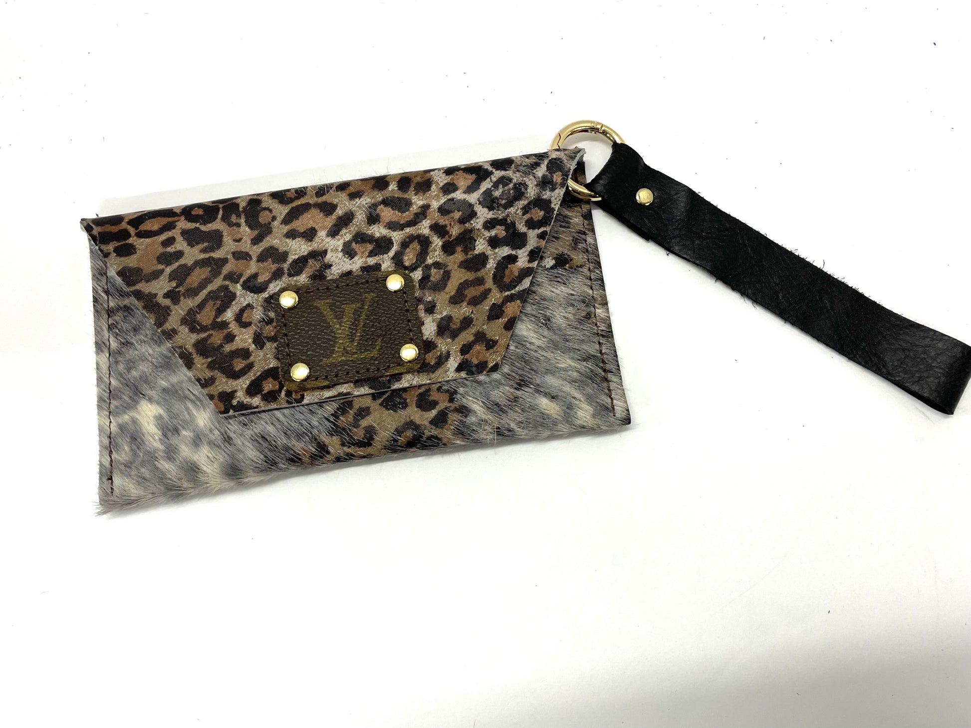 Katie acid Leopard HOH - Petite Snap Wristlet - Patches Of Upcycling