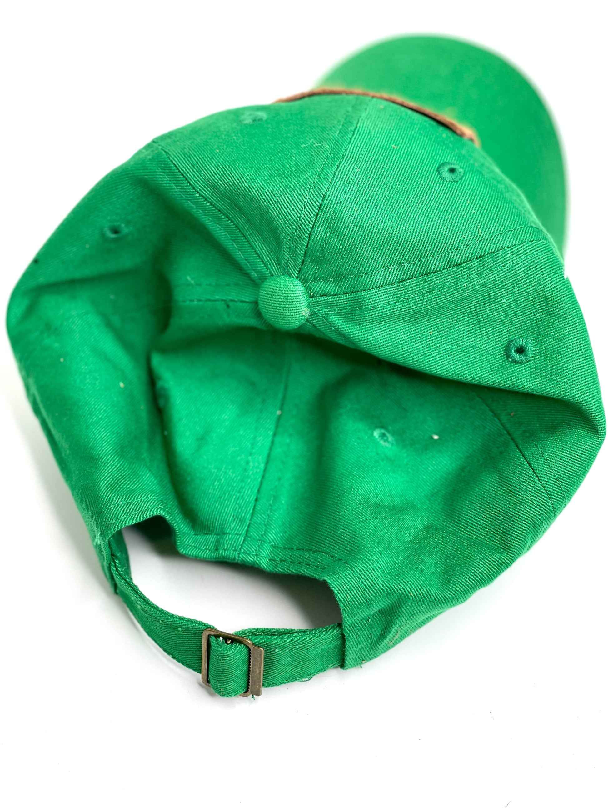 LL8 - Emerald Green Dad Hat Brown/Antique - Patches Of Upcycling